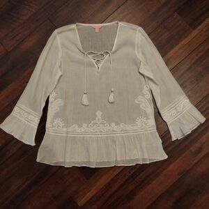 Lily Pulitzer white cotton tunic top Sz M